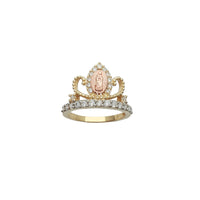 Tricolor Virgin Mary Crown-Tiara Ring (14K)