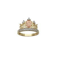Tricolor Virgin Mary Crown-Tiara Ring (14K)
