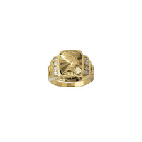 Zirconia Fluted Nefertiti Men's Ring (14K) Popular Jewelry New York