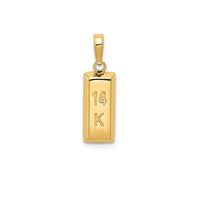 3-D Gold Bar Ingot Pendant (14K)