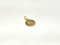 Saint Mary Portrait Circular Medallion Pendant 14K