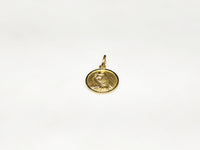 Saint Mary Portrait Circular Medallion Pendant 14K