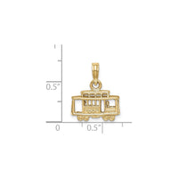 Trolley Car 3D Pendant (14K) scale - Popular Jewelry - New York