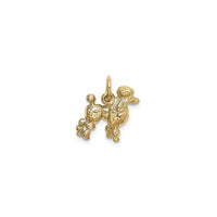 3D Poodle Dog Pendant yellow (14K) reverse - Popular Jewelry - New York