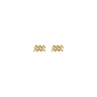 Aquarius Zodiac Sign Stud Earrings (14K) front - Popular Jewelry - New York
