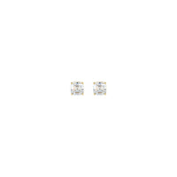 Asscher Cut Diamond Solitaire (1/5 CTW) Friction Back Stud Earrings yellow (14K) front - Popular Jewelry - New York