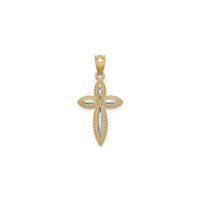 Bead-Framed Marquise Cross Pendant (14K) front - Popular Jewelry - New York