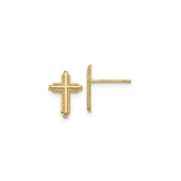 Beaded Cross Stud Earrings (14K) main - Popular Jewelry - New York
