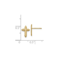 Beaded Cross Stud Earrings (14K) scale - Popular Jewelry - New York