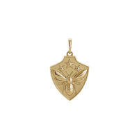 Bee Shield Pendant (14K) front - Popular Jewelry - New York