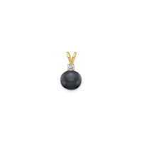 Black Freshwater Cultured Pearl Diamond Pendant (14K) main - Popular Jewelry - New York