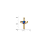 Blue Sapphire Claddagh Cross Pendant (14K) scale - Popular Jewelry - New York