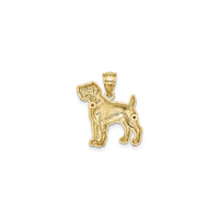 Boxer Dog Diamond Cut Pendant (14K) back - Popular Jewelry - New York