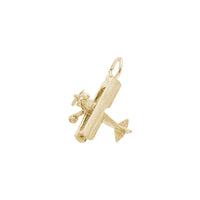 Brushed Finish Biplane Charm