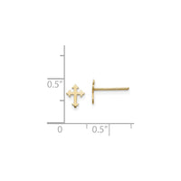 Budded Plain Cross Stud Earrings (14K) scale - Popular Jewelry - New York