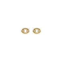 Cancer Zodiac Sign Stud Earrings (14K) front - Popular Jewelry - New York