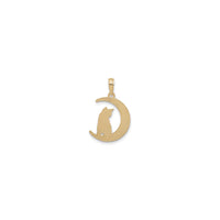 Cat Sitting on the Moon Pendant (14K) back - Popular Jewelry - New York