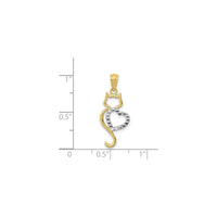 Cat and Heart Silhouette Pendant (14K) scale - Popular Jewelry - New York