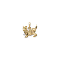 Cat with Dangling Bell 3D Pendant (14K) front - Popular Jewelry - New York