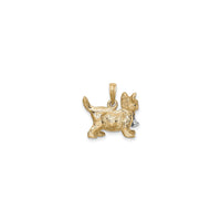 Cat with Dangling Bell 3D Pendant (14K) reverse - Popular Jewelry - New York
