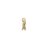 Cat with Dangling Bell 3D Pendant (14K) side - Popular Jewelry - New York