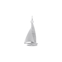 Catamaran Ship Pendant white (14K) front - Popular Jewelry - New York