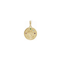 Celestial Space Coin Pendant yellow (14K) front - Popular Jewelry - New York