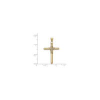 Center Wrapped Tube Cross Pendant (14K) scale - Popular Jewelry - New York
