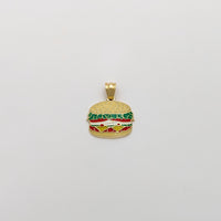 Cheeseburger Enamel Pendant (14K) front - Popular Jewelry - New York