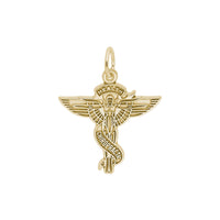 Chiropractic Caduceus Charm yellow (14K) main - Popular Jewelry - New York