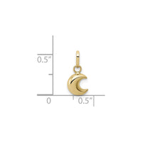 Crescent Moon 3D Pendant (14K) scale - Popular Jewelry - New York
