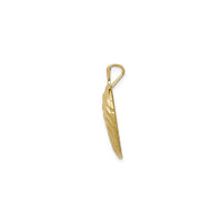 Curvy Leaf Pendant (14K) side - Popular Jewelry - New York