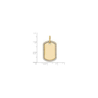 Diamond Border Dog Tag Pendant (14K) scale - Popular Jewelry - New York
