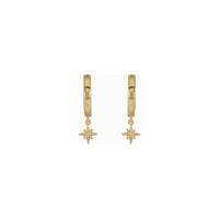 Diamond Celestial Star Hanging Hoop Earrings (14K) front - Popular Jewelry - New York