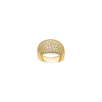 Diamond-Cut Oblique Stripes Domed Ring (14K) back - Popular Jewelry - New York