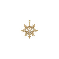 Diamond Our Lady of Sorrows Heart Pendant (14K) front - Popular Jewelry - New York