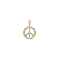 Diamond Peace Sign Two-Tone Pendant (14K) front - Popular Jewelry - New York