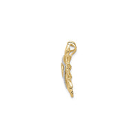 Diamond Vishuddha Throat Chakra Pendant (14K) side - Popular Jewelry - New York