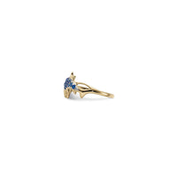 Diamond and Blue Sapphire Dolphin Couple Ring (14K) side - Popular Jewelry - New York