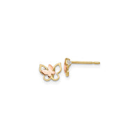 Double Butterfly Zirconia Stud Earrings (14K) main - Popular Jewelry - New York