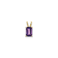 Emerald Cut Amethyst Pendant 6x4 (14K) front - Popular Jewelry - New York