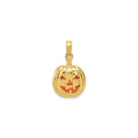Enameled Jack O' Lantern Pendant (14K) front - Popular Jewelry - New York