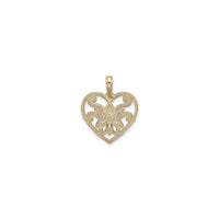 Fancy Flower Heart Pendant (14K) back - Popular Jewelry - New York