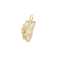Filigree Flying Butterfly Charm yellow (14K) main - Popular Jewelry - New York