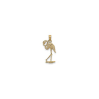 Flamingo Bird 3D Pendant (14K) front - Popular Jewelry - New York