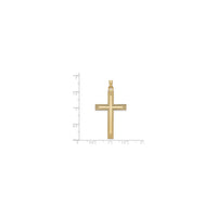 Flat Laser Etched Cross Pendant (14K) scale - Popular Jewelry - New York
