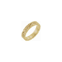 Floral Textured Slim Band yellow (14K) main - Popular Jewelry - New York