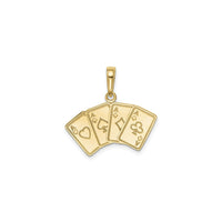 Four Aces Playing Cards Hand Pendant (14K) front - Popular Jewelry - New York