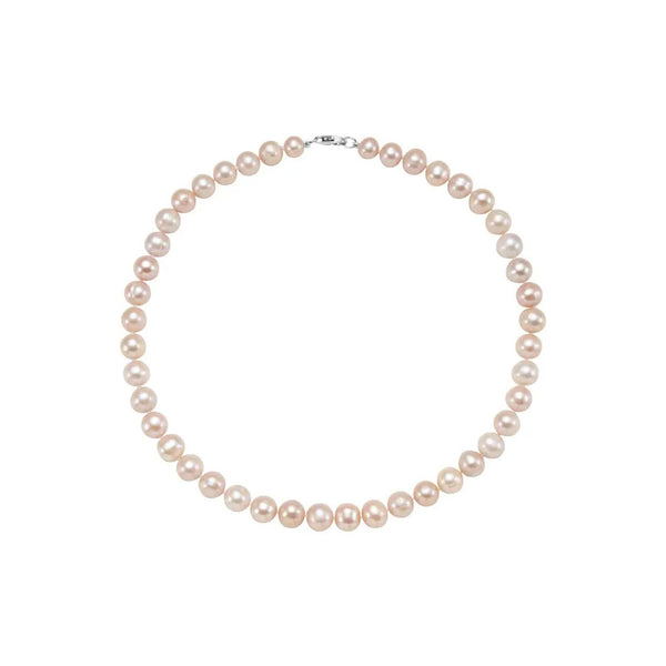 Freshwater Cultured Pink Pearls Necklace (Silver)