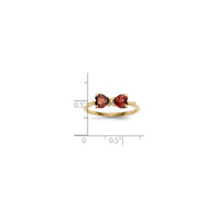 Garnet Bow Ring (14K) scale - Popular Jewelry - New York